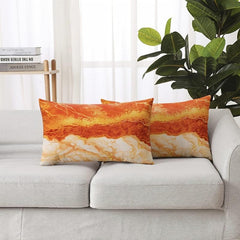 Orange Marble Pattern Flannelette Throw Pillow Covers