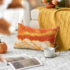 Orange Marble Pattern Flannelette Throw Pillow Covers