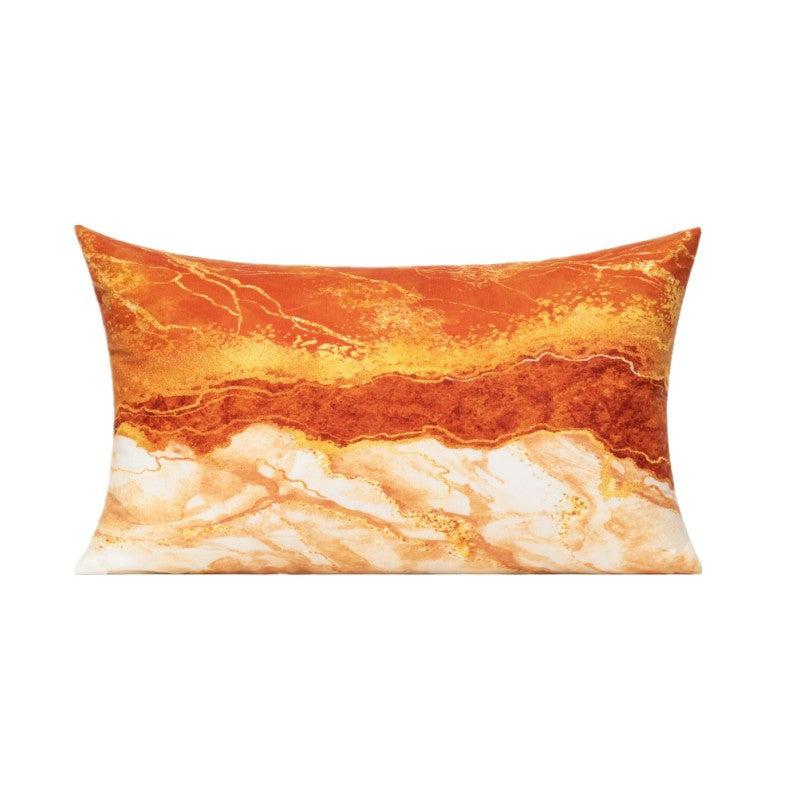 Orange Marble Pattern Flannelette Throw Pillow Covers