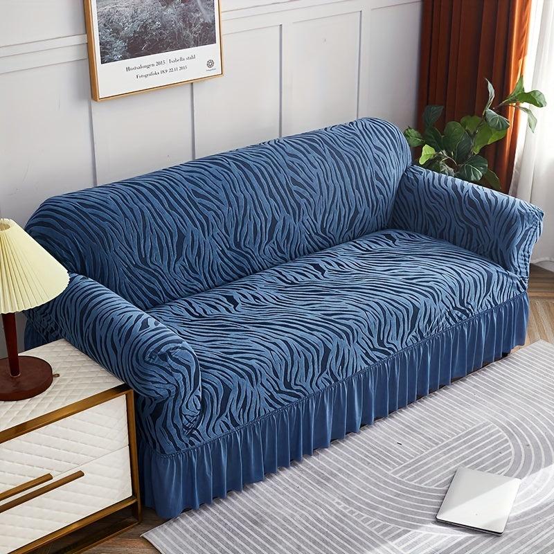 Sofa Slipcover With Skirt Non-slip Dustproof Couch Cover