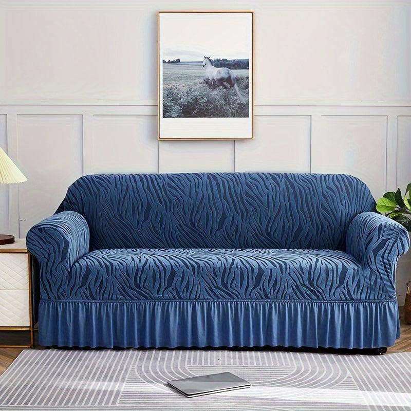 Sofa Slipcover With Skirt Non-slip Dustproof Couch Cover