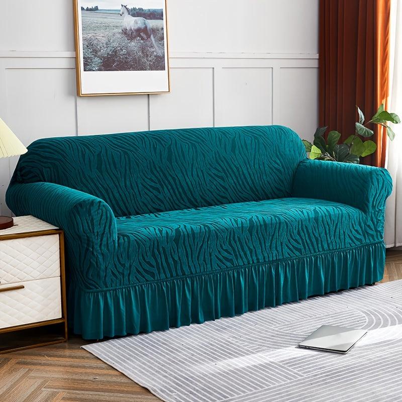 Sofa Slipcover With Skirt Non-slip Dustproof Couch Cover