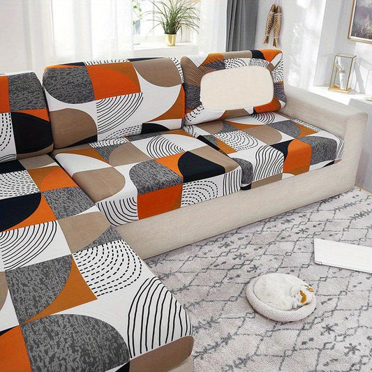 Geometric Pattern Stretch Sofa Slipcover Non-slip Furniture Protector