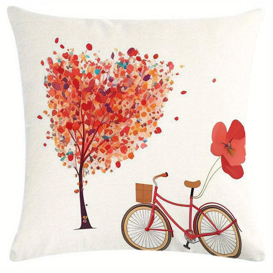 Vintage Biker Linen Throw Pillow Covers - Home Decor