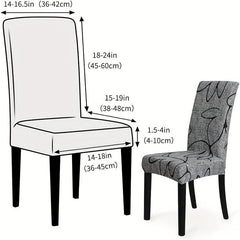 Flower Dining Chair Slipcover Stretching Dustproof