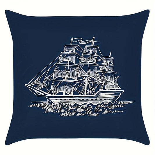 Navigation Adventure Element Pattern Printed Throw Pillow Covers