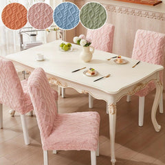 2pcs Elastic Chair Slipcover Removable Washable Solid Cover for Dining Rooms Kit
