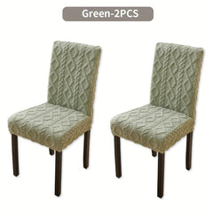 2pcs Elastic Chair Slipcover Removable Washable Solid Cover for Dining Rooms Kit