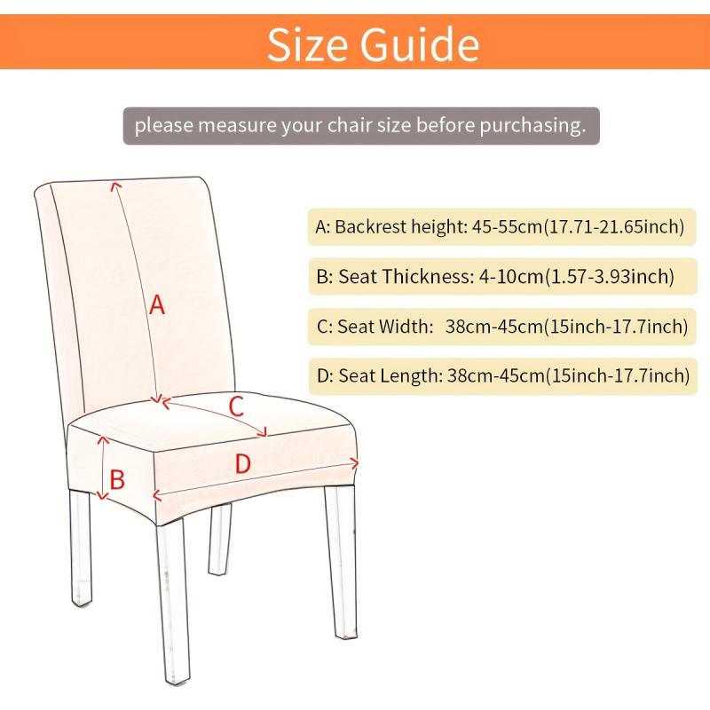 2pcs Elastic Chair Slipcover Removable Washable Solid Cover for Dining Rooms Kit