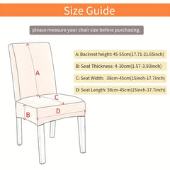 2pcs Elastic Chair Slipcover Removable Washable Solid Cover for Dining Rooms Kit