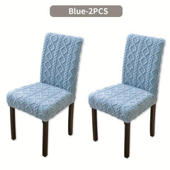 2pcs Elastic Chair Slipcover Removable Washable Solid Cover for Dining Rooms Kit