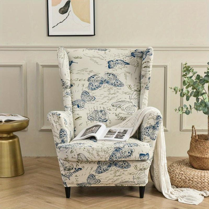 Stylish Wing Chair Slipcovers with Elastic Bottom for Home Decor
