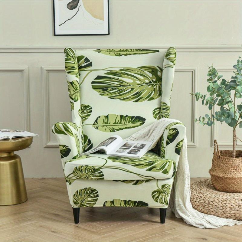 Stylish Wing Chair Slipcovers with Elastic Bottom for Home Decor