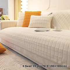 Rabbit Plush Sofa Slipcover Thick Furniture Protector