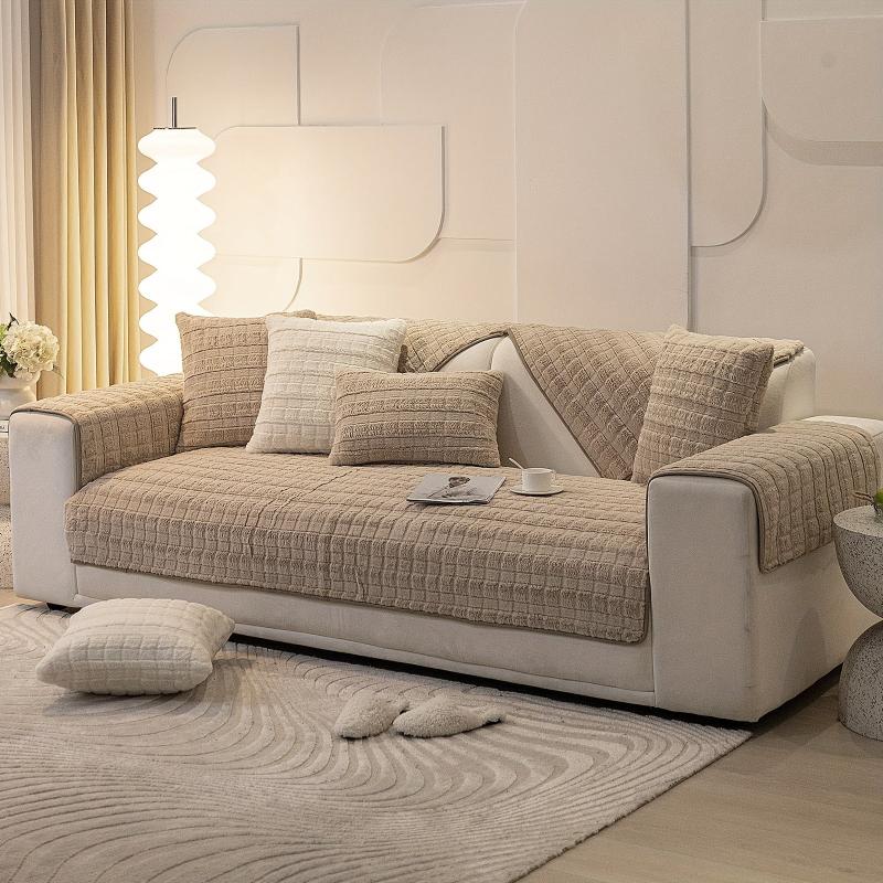 Rabbit Plush Sofa Slipcover Thick Furniture Protector