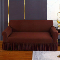 Solid Elastic Sofa Slipcover with Skirt Four Seasons Universal Furniture Protect