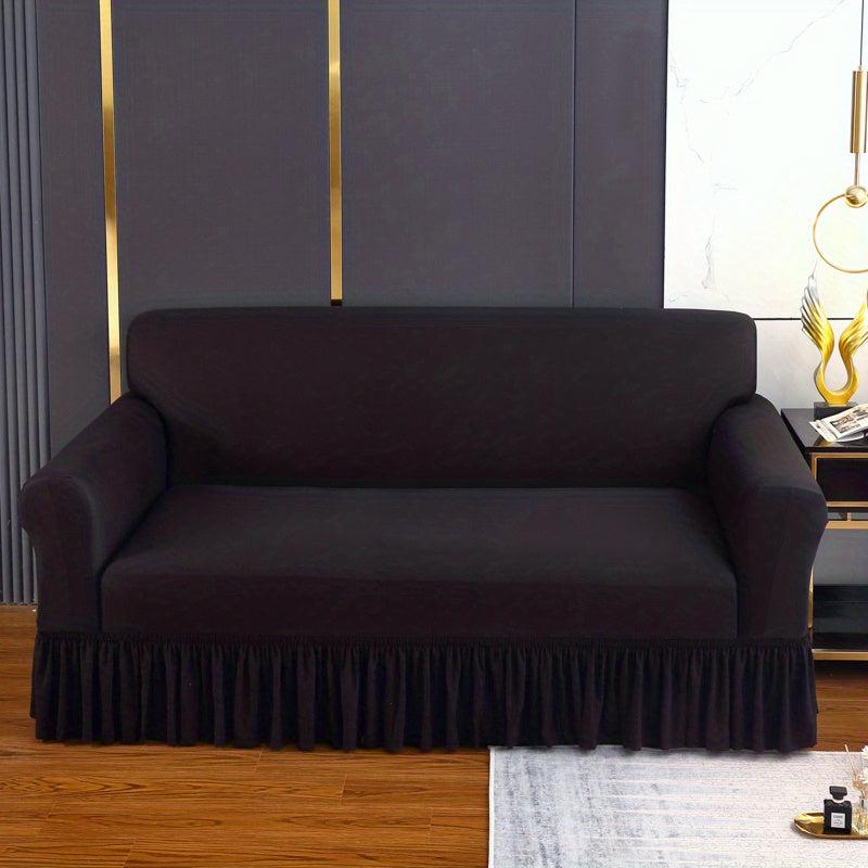 Solid Elastic Sofa Slipcover with Skirt Four Seasons Universal Furniture Protect