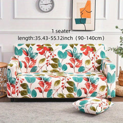 Plant Print Sofa Slipcover with Pillow Case - Furniture Protection