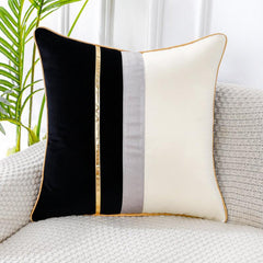 Patchwork with Striped Throw Pillow Cover for Home Chair Bed Office Sofa Couch