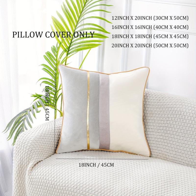 Patchwork with Striped Throw Pillow Cover for Home Chair Bed Office Sofa Couch