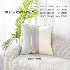 Patchwork with Striped Throw Pillow Cover for Home Chair Bed Office Sofa Couch