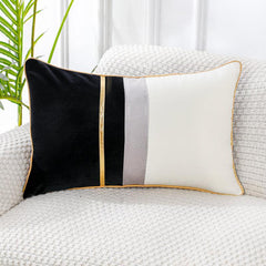 Patchwork with Striped Throw Pillow Cover for Home Chair Bed Office Sofa Couch