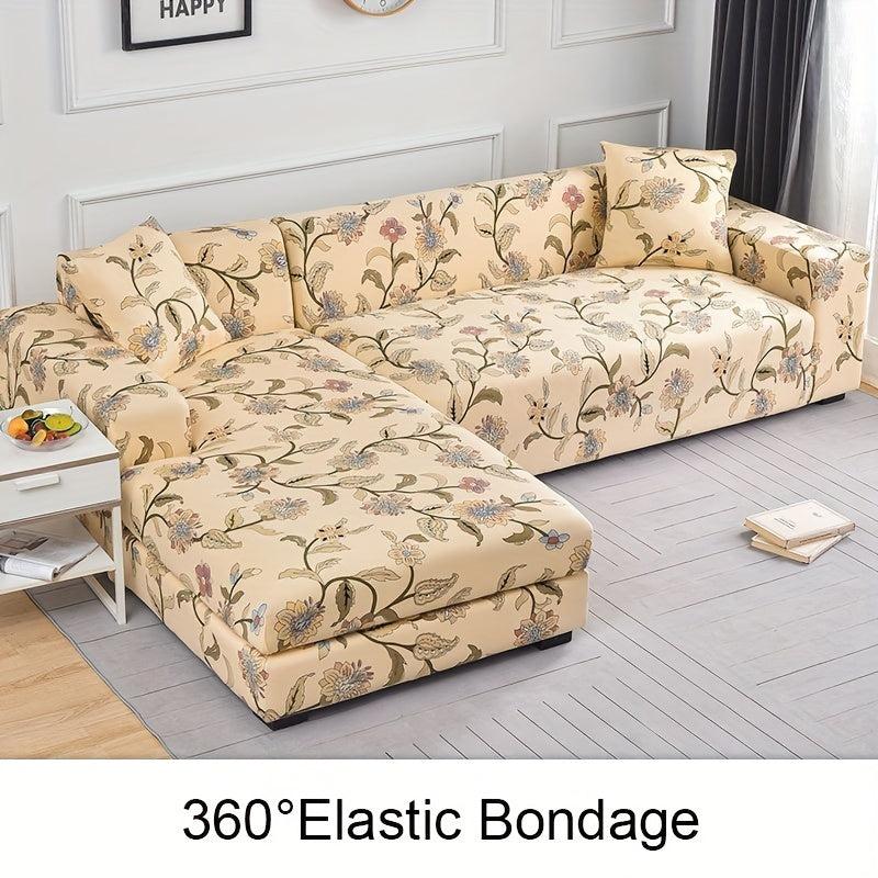 Flower Printed Elastic Sofa Cover Spandex Sofa Protector
