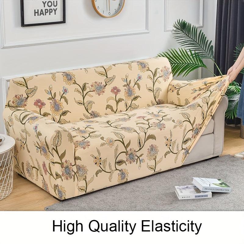 Flower Printed Elastic Sofa Cover Spandex Sofa Protector
