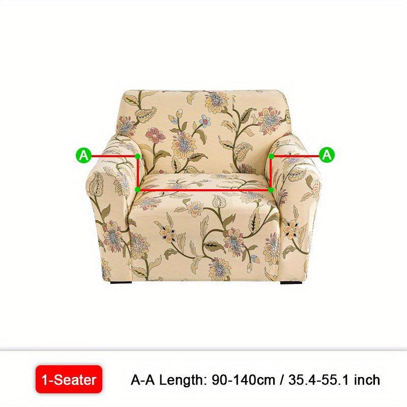 Flower Printed Elastic Sofa Cover Spandex Sofa Protector