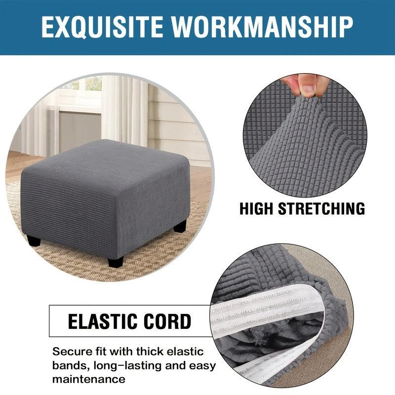 1pc Ottoman Square Elastic All-inclusive Chair Cover