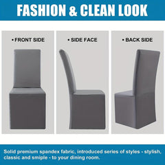 Waterproof Long Dining Chair Covers Soft Stretch Dining Chair Slipcovers