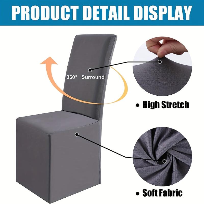 Waterproof Long Dining Chair Covers Soft Stretch Dining Chair Slipcovers