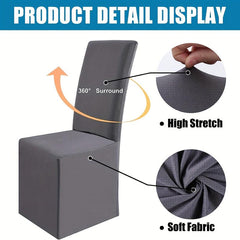 Waterproof Long Dining Chair Covers Soft Stretch Dining Chair Slipcovers
