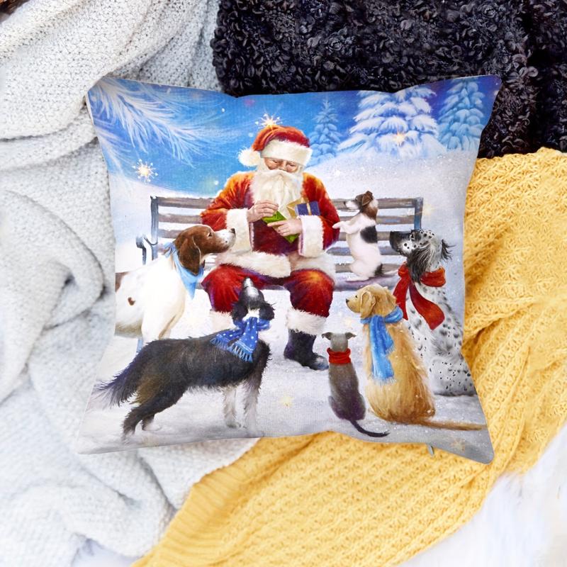 Christmas Santa Claus Pillowcase for Home Decoration