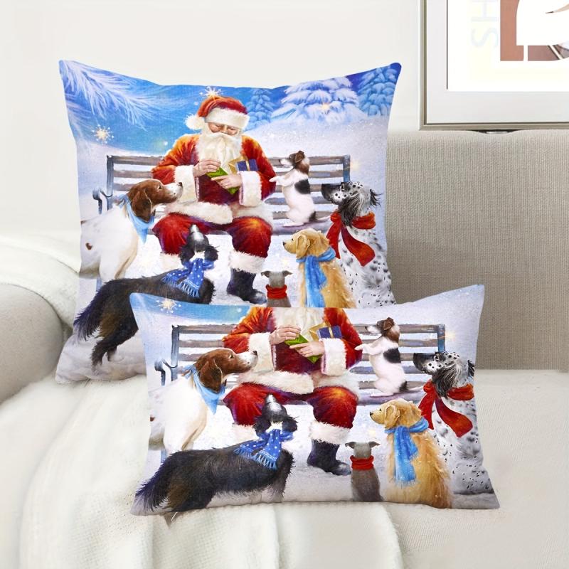 Christmas Santa Claus Pillowcase for Home Decoration