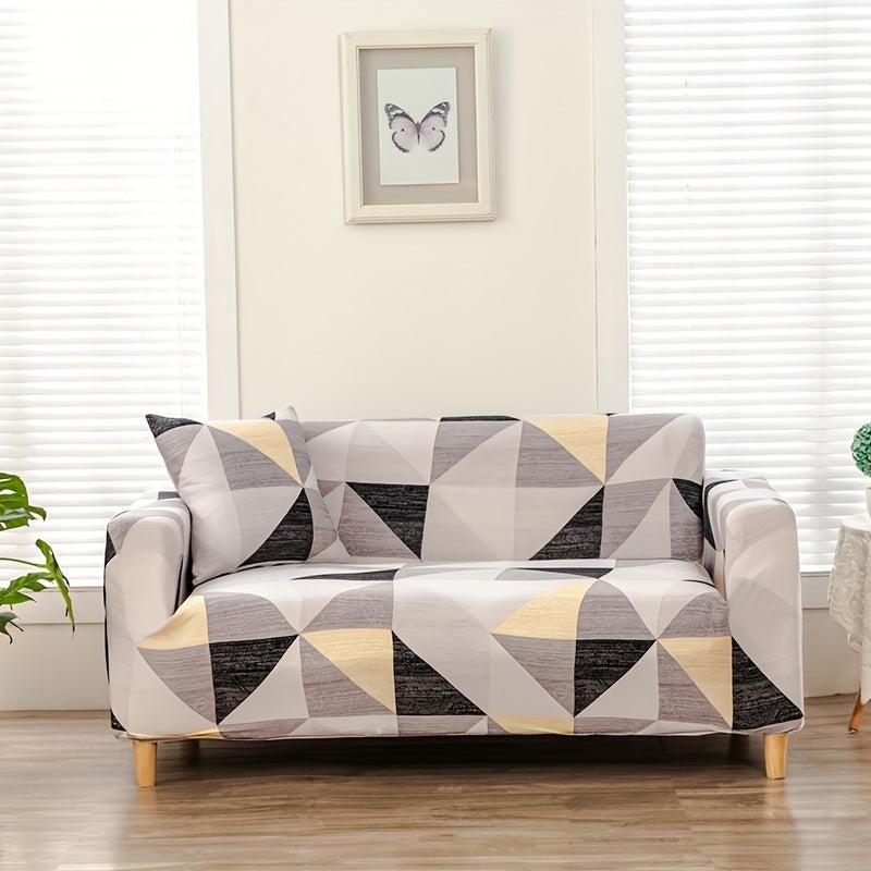1pc Printed Elastic Sofa Slipcover Non-slip Couch Cover