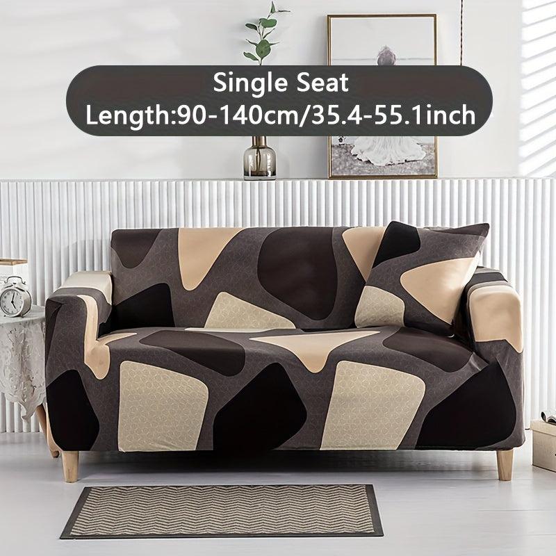 1pc Printed Elastic Sofa Slipcover Non-slip Couch Cover