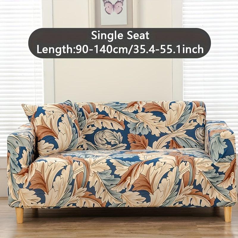 1pc Printed Elastic Sofa Slipcover Non-slip Couch Cover