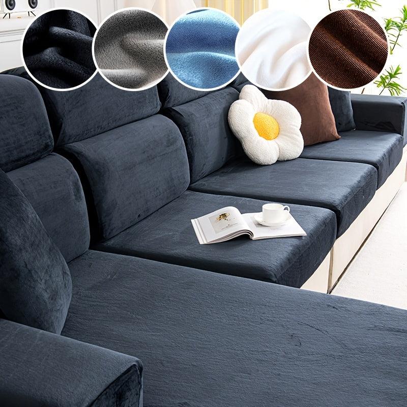Plush Sofa Slipcover Anti Slip Elastic Sofa Cover for Home Decoration