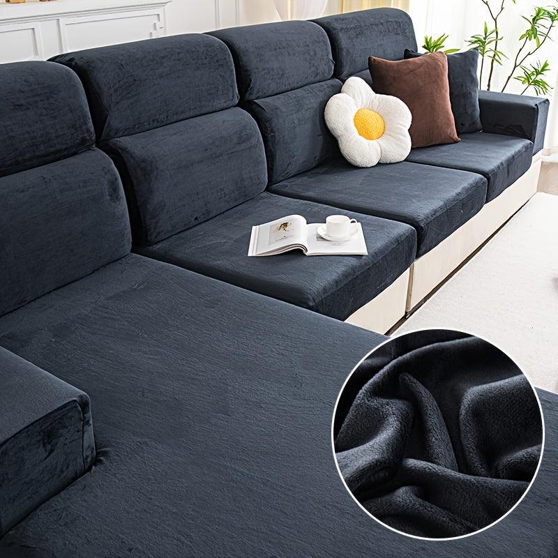 Plush Sofa Slipcover Anti Slip Elastic Sofa Cover for Home Decoration