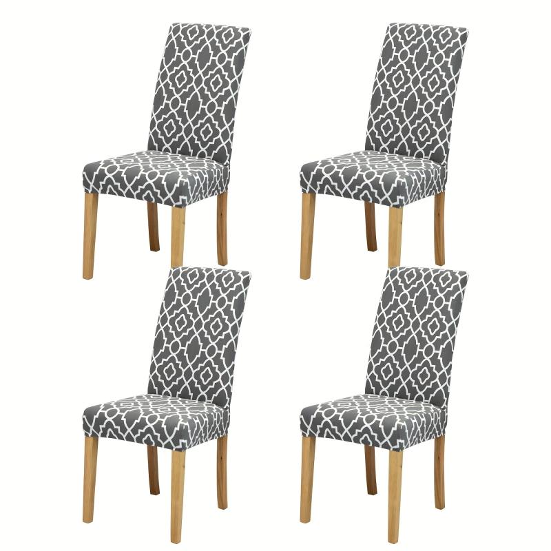 6pcs Printed Elastic Dining Chair Cover Slipcovers Home Decor