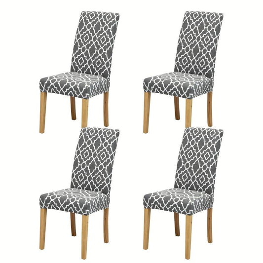6pcs Printed Elastic Dining Chair Cover Slipcovers Home Decor