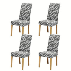 6pcs Printed Elastic Dining Chair Cover Slipcovers Home Decor