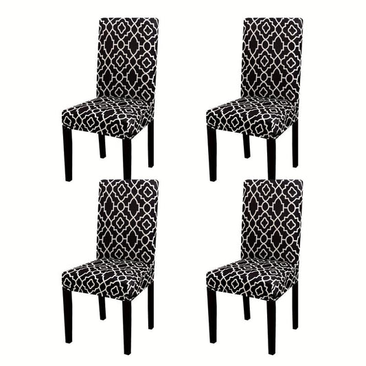 6pcs Printed Elastic Dining Chair Cover Slipcovers Home Decor