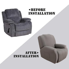 4pcs Set Solid Elastic Recliner Sofa Cover