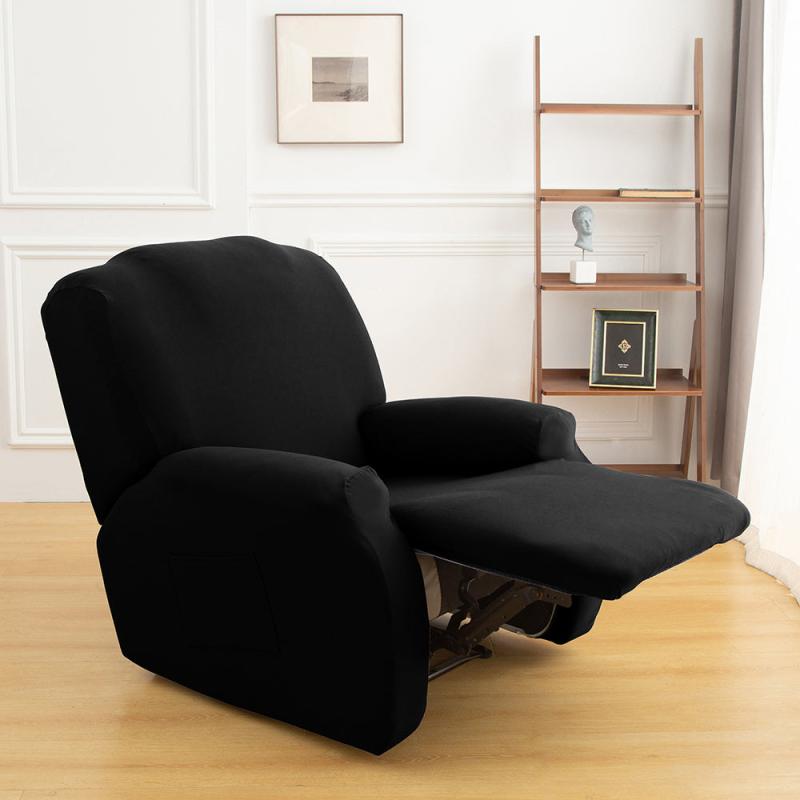4pcs Set Solid Elastic Recliner Sofa Cover