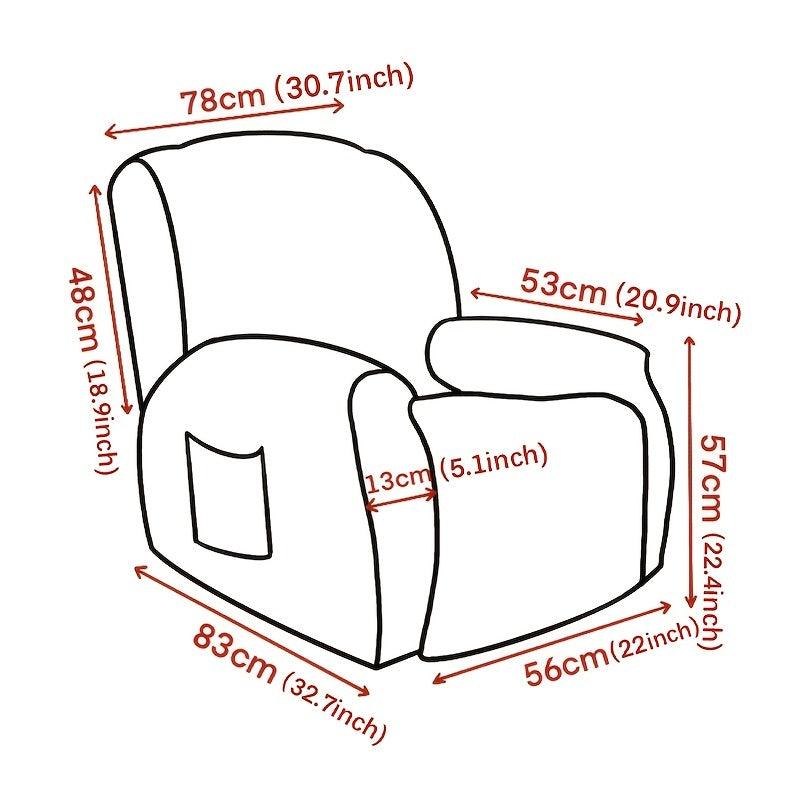 4pcs Set Solid Elastic Recliner Sofa Cover