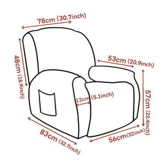4pcs Set Solid Elastic Recliner Sofa Cover