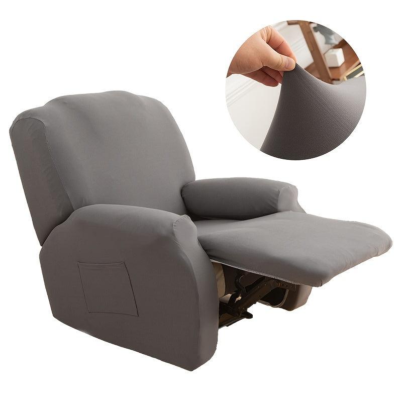 4pcs Set Solid Elastic Recliner Sofa Cover