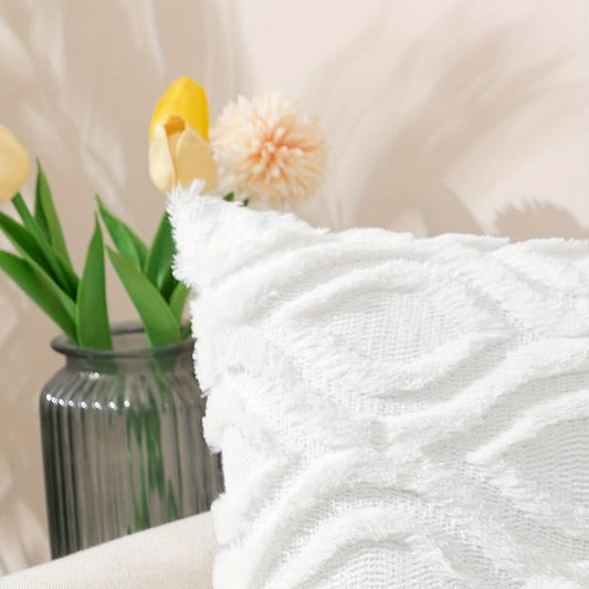 Soft Quilted Hollow Gourd Flower Throw Pillowcase for Home Decor